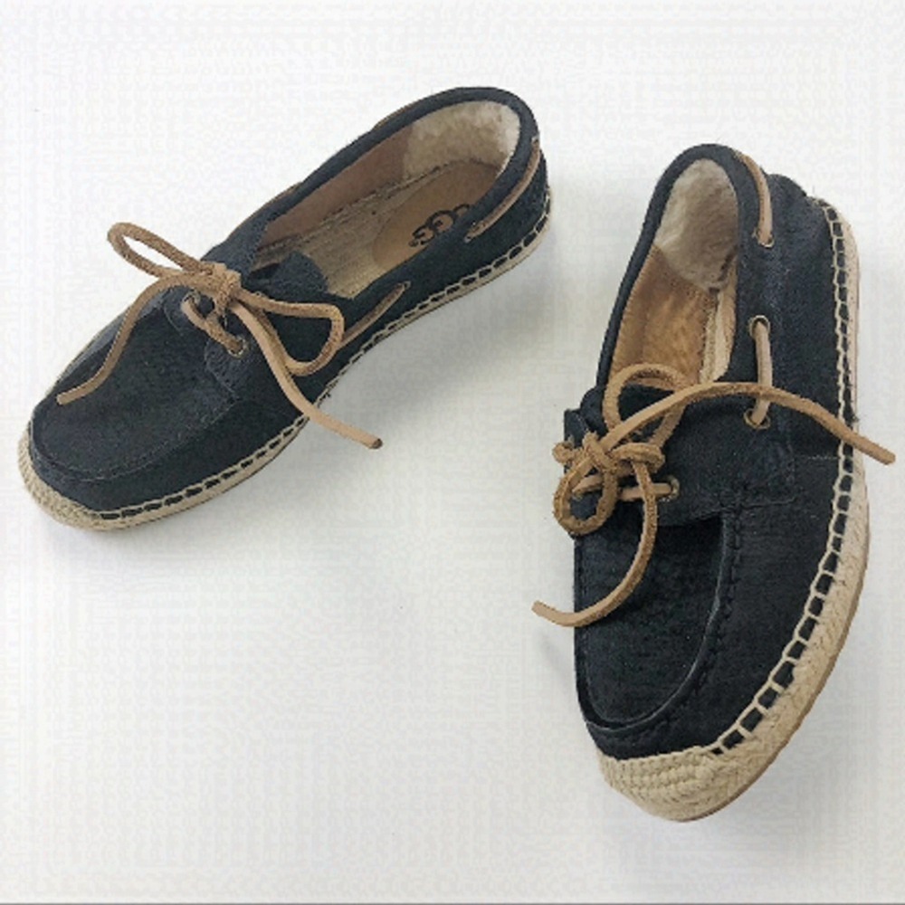 Ugg loafer black calf espadrille Size 7